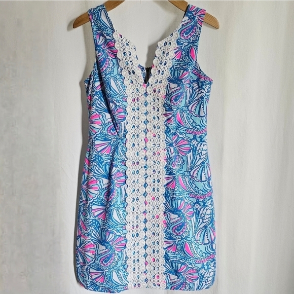 Lily Pulitzer Dress My Fans Print Sleeveless Mini Shift Dress - Picture 4 of 16